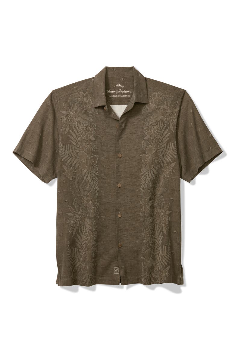 Kona Luxe Silk Button-Up Shirt, Alternate, color, AUBERAGE