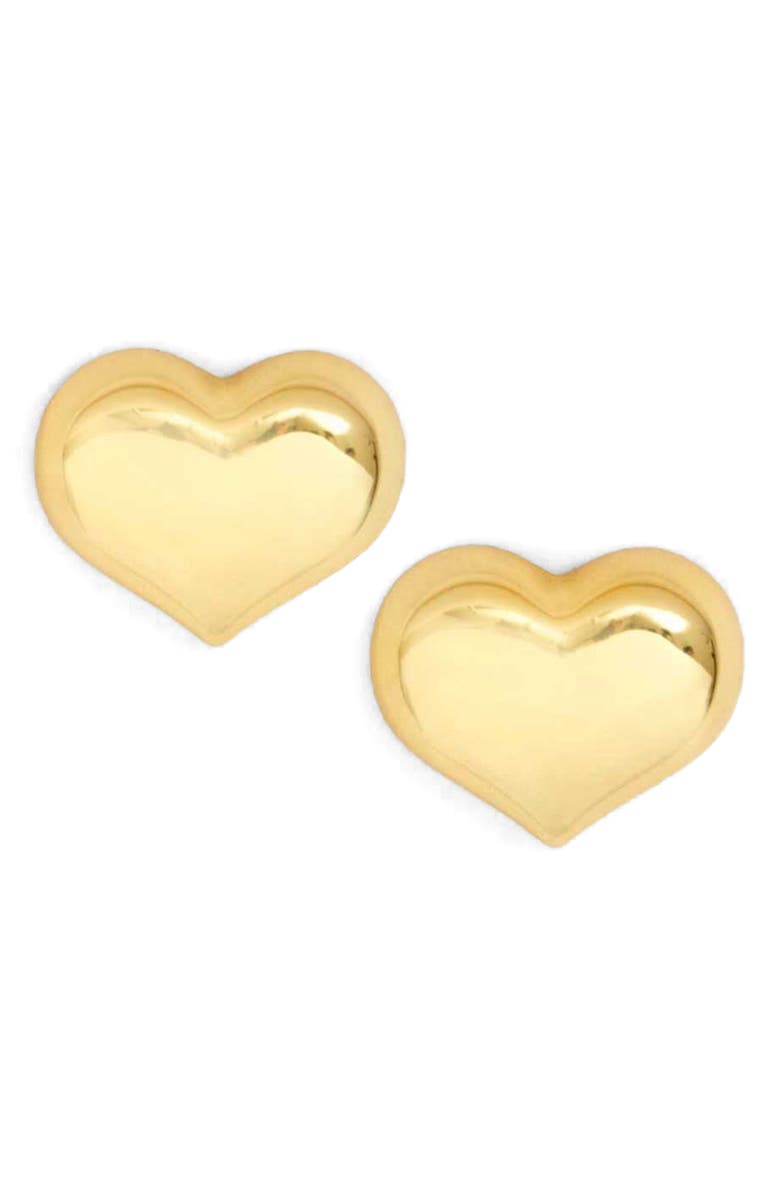 Clare V. Mylar Heart Earrings, Main, color, Gold