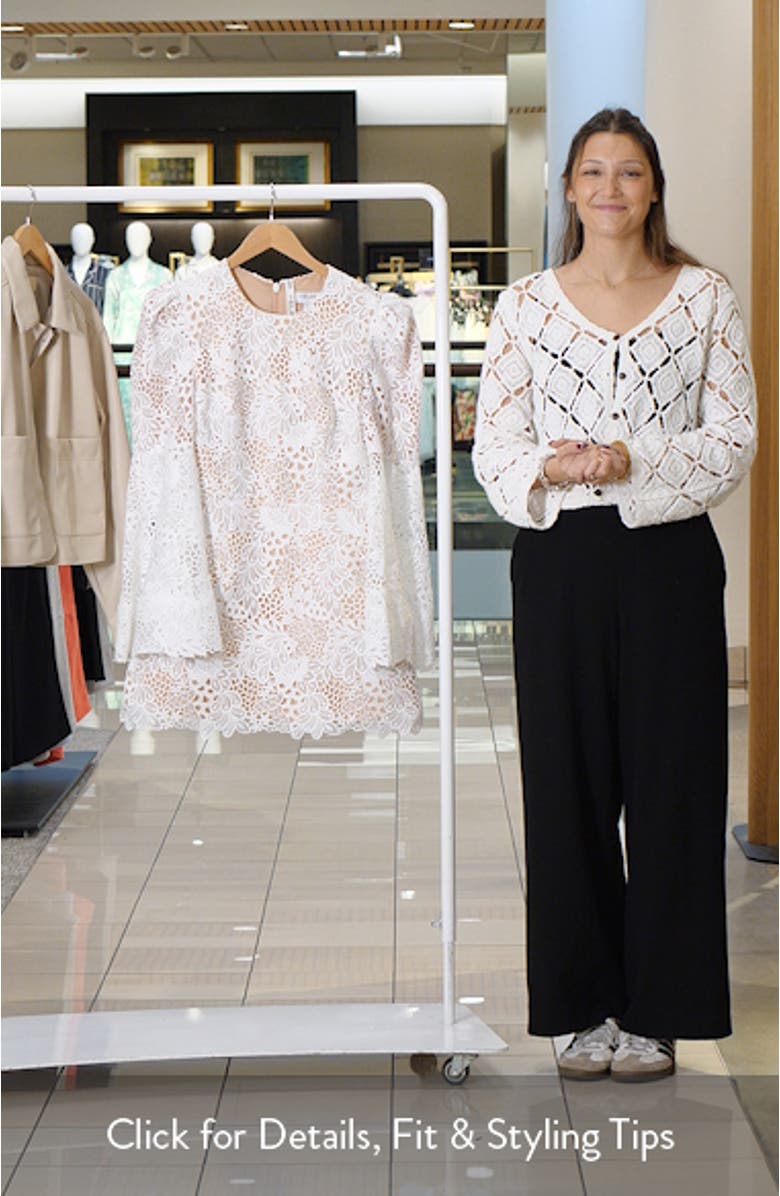 Nicole Lace Long Sleeve Cocktail Minidress, sales video thumbnail