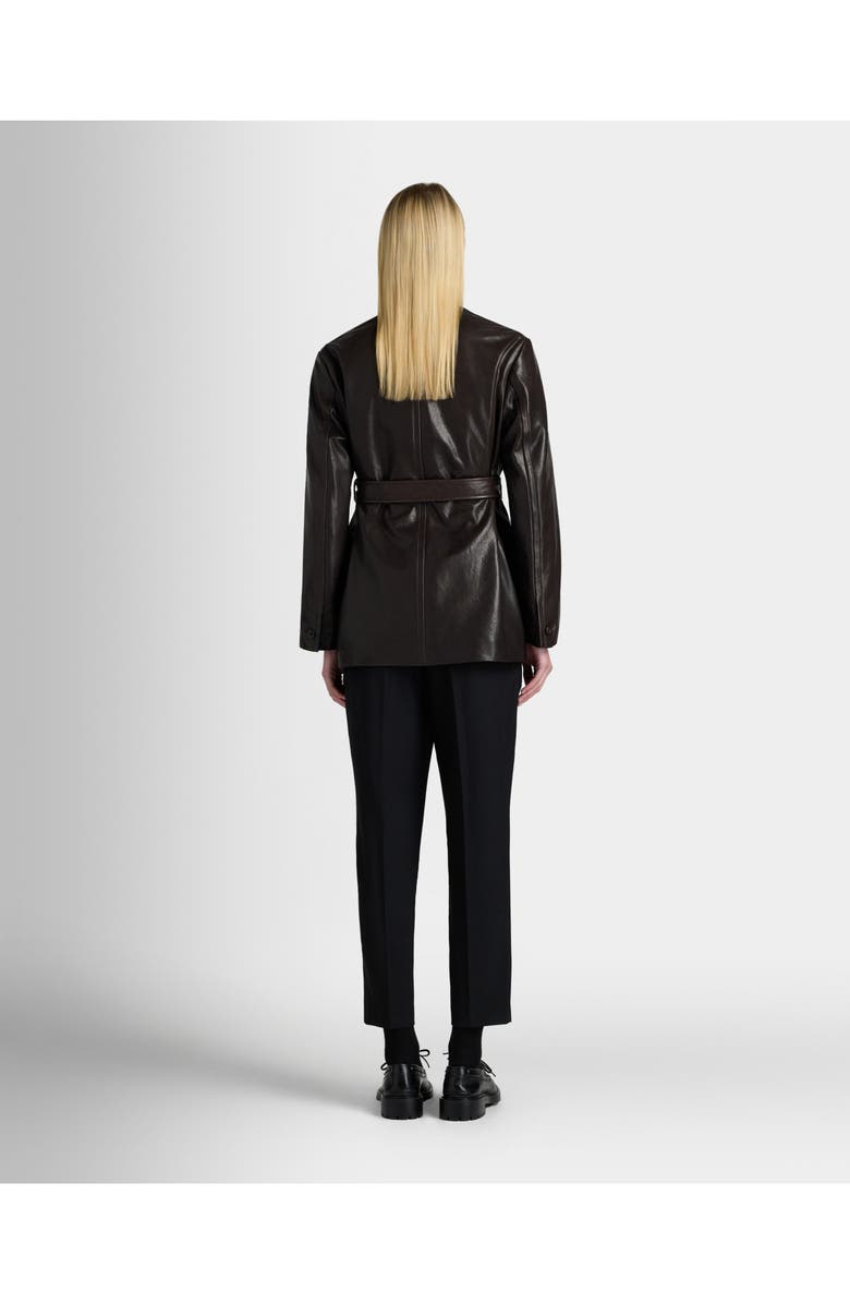 Bally Belted Jacket in Leather, Alternate, color, Brown