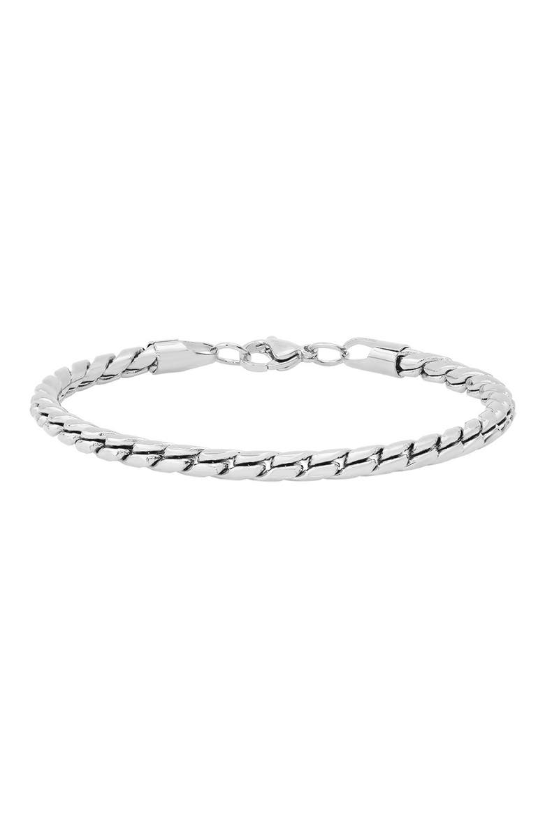 Men's Oxidized Stainless Steel Chain Bracelet, Alternate, color, SILVER
