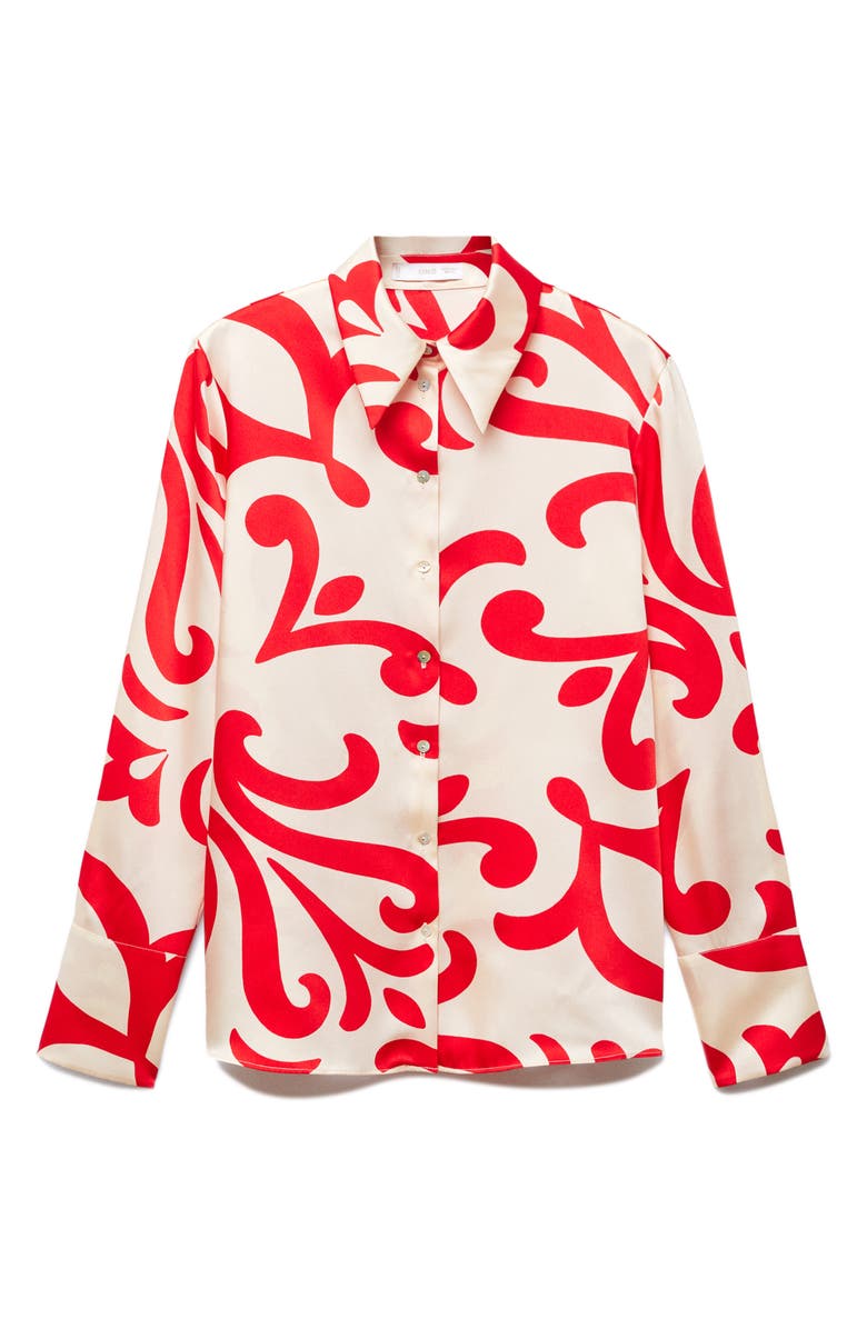 MANGO Satin Button-Up Shirt, Alternate, color, 