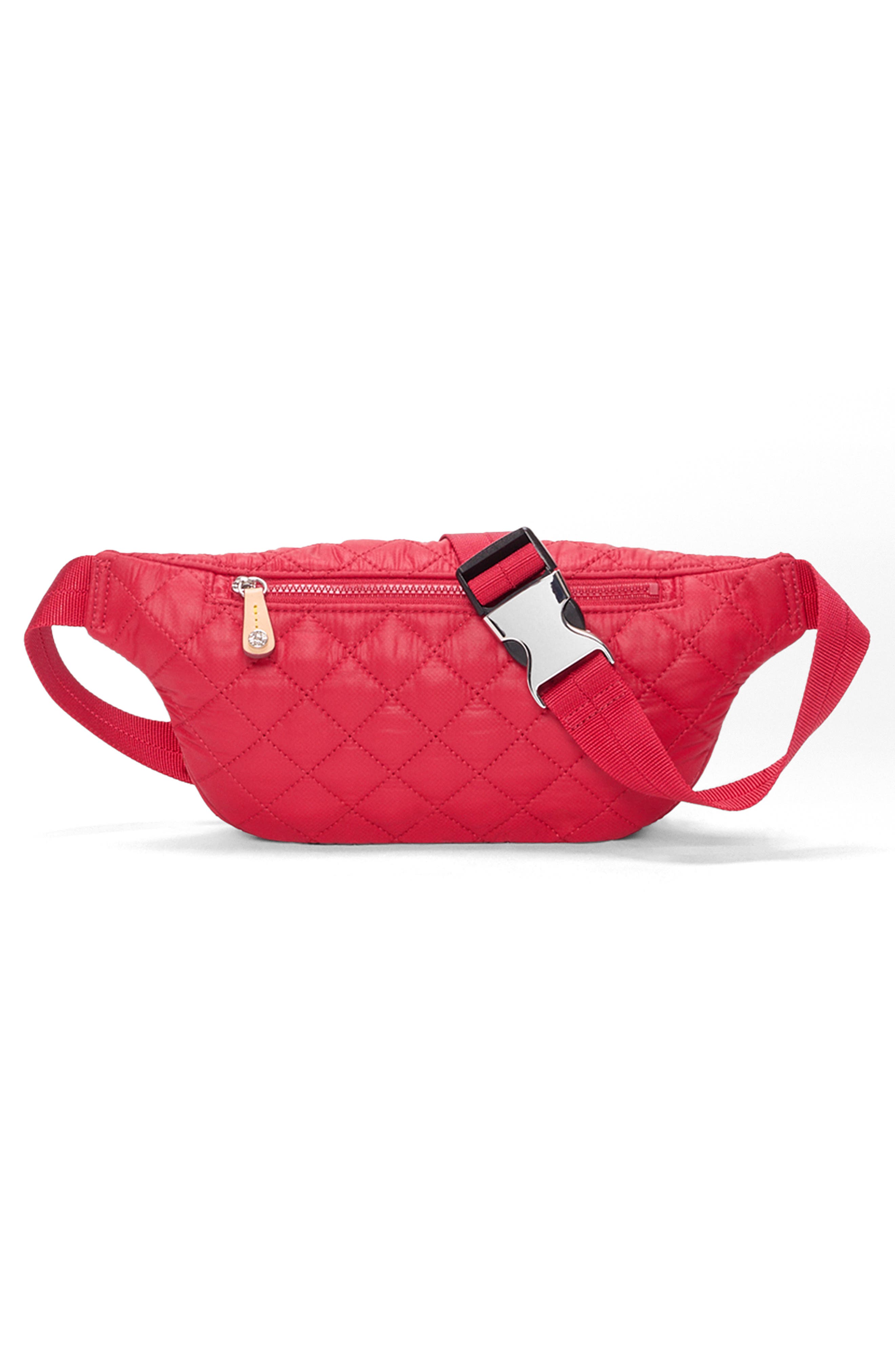 MZ Wallace Small Metro Quilted Nylon Sling Bag, Alternate, color, Apple