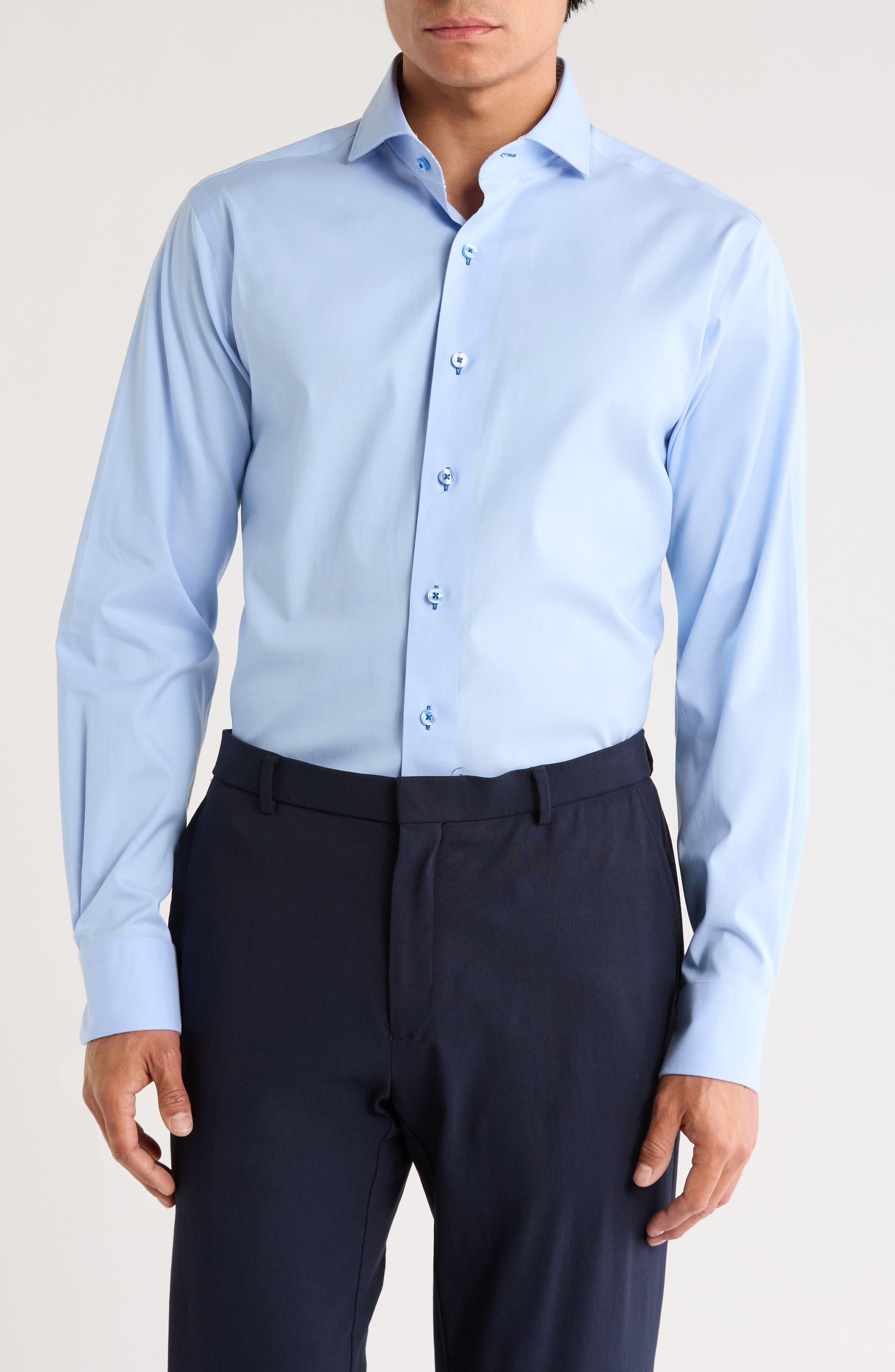 Lorenzo Uomo Trim Fit Stretch Cotton Dress Shirt