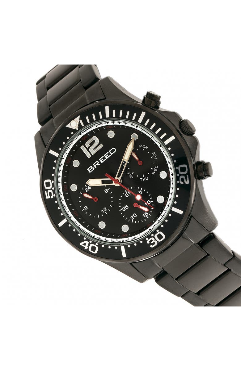 BREED Pegasus Bracelet Watch w/Day/Date, Alternate, color, Black