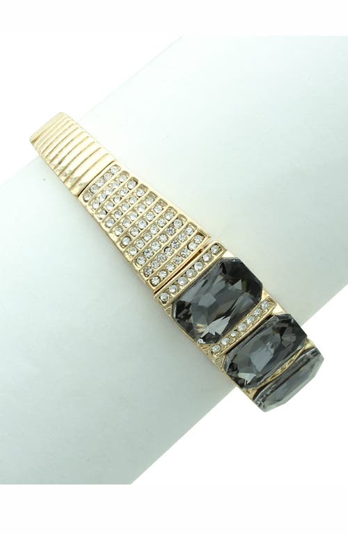 Olivia Welles Penelope Crystal Cuff Bracelet In Gold/grey/clear