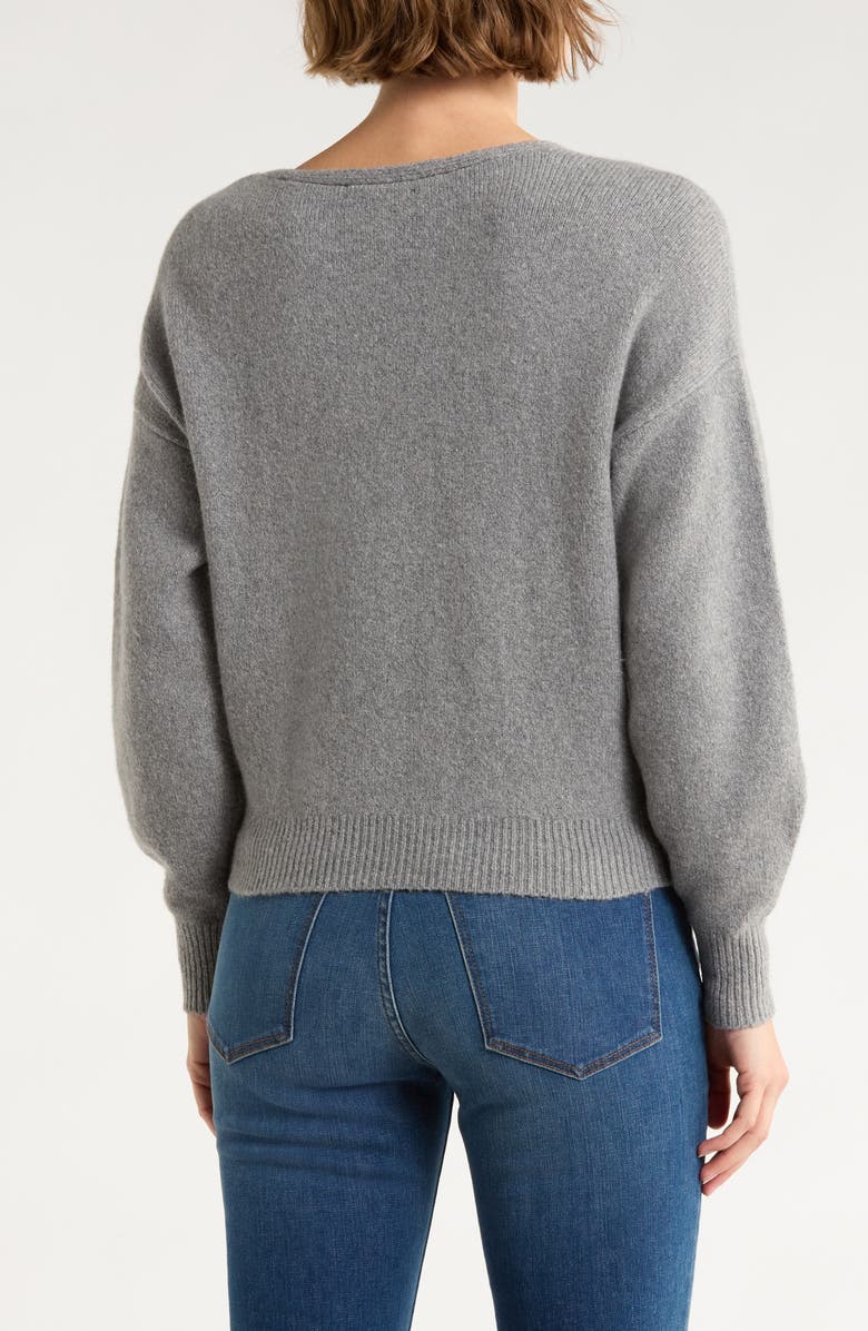 Madewell V-Neck Wedge Sweater, Alternate, color, Heather Mid Grey