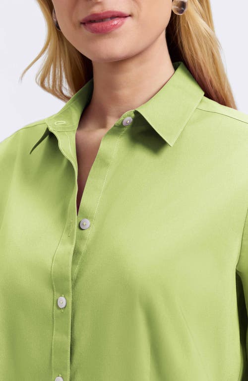 Foxcroft Mary Non-iron Stretch Cotton Button-up Shirt In Green