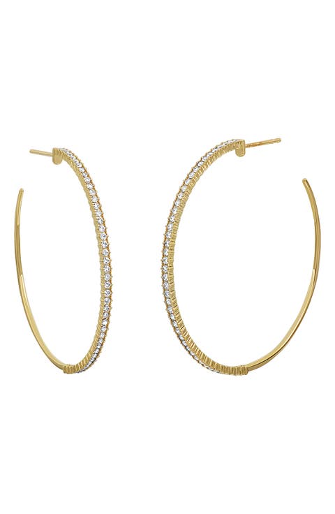 Audrey 18k Gold Diamond Hoop Earrings