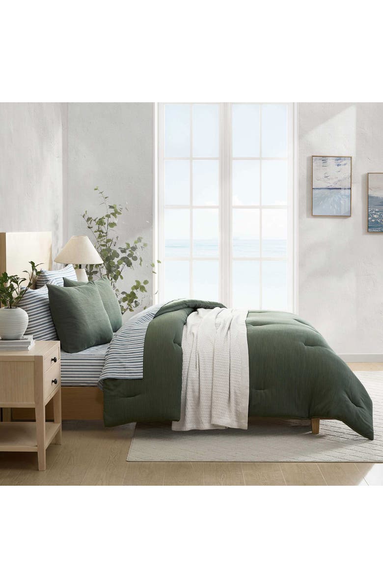 Nautica Herringbone Chenille Jacquard Duvet Set, Alternate, color, Light/ Green