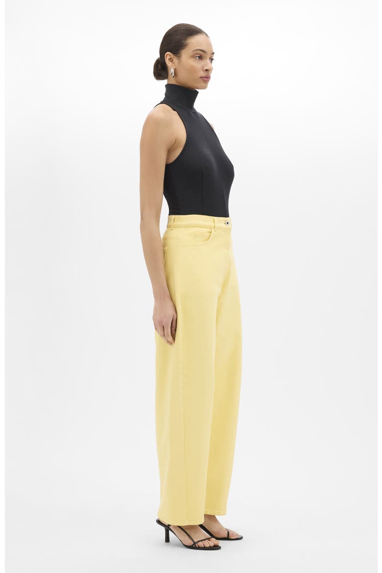 Denim Curved Pant, Alternate, color, Daffodil