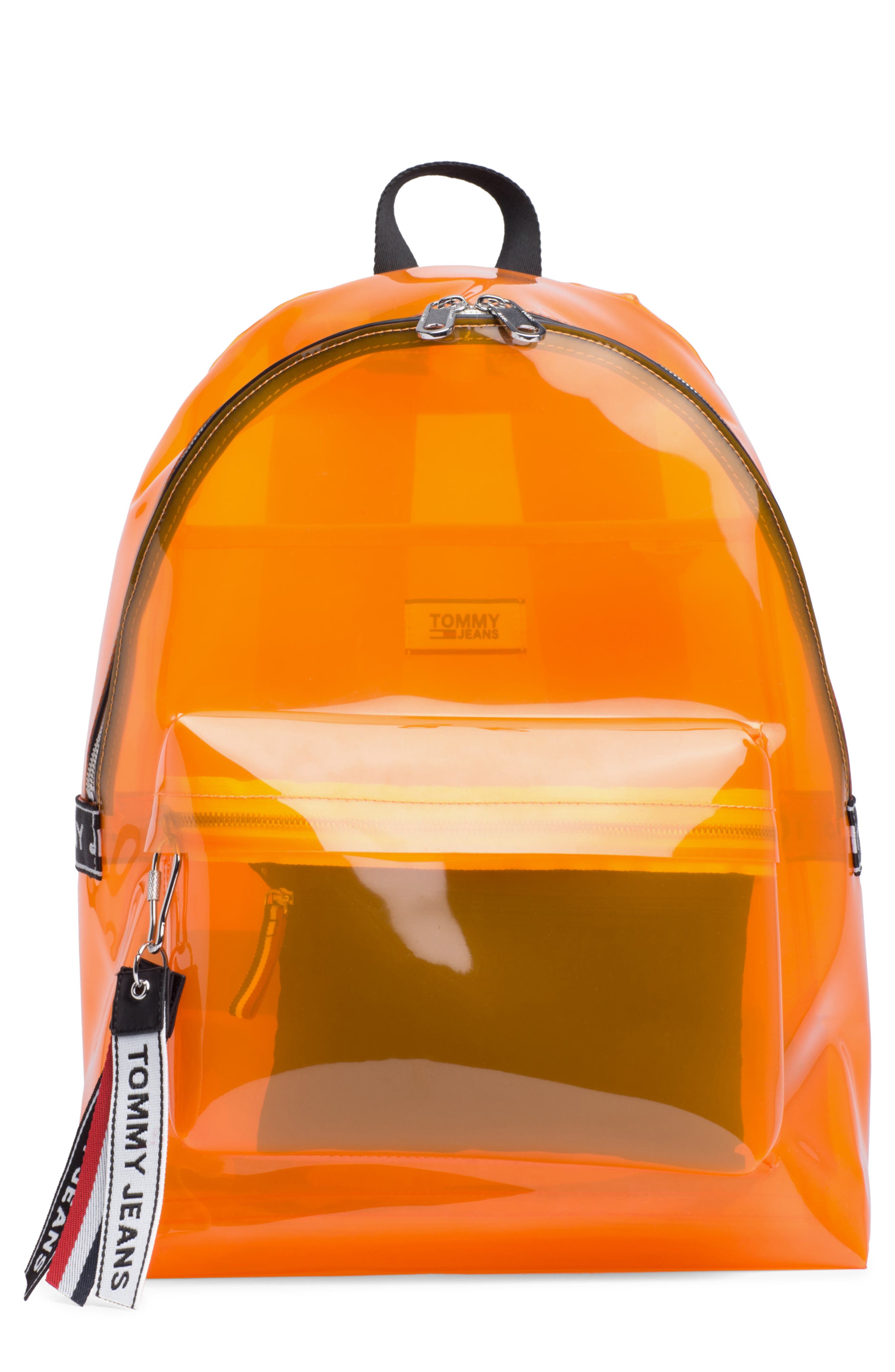 Woven Logo Clear Backpack, Main, color, RADIANT YELLOW