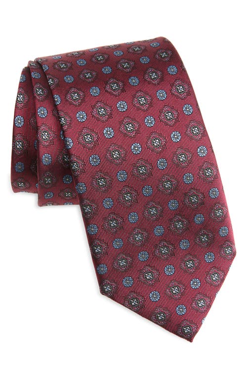 Canali Medallion Silk Jacquard Tie In Multi