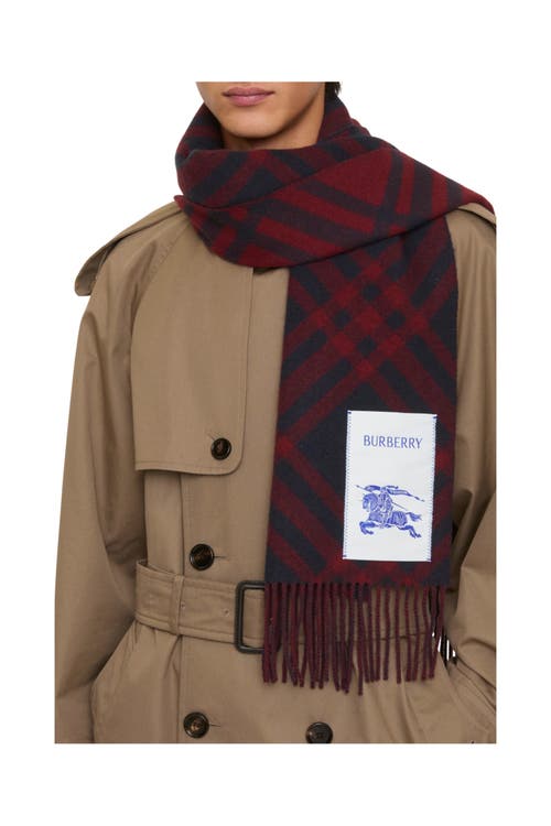 Burberry Check Cashmere Scarf In Black