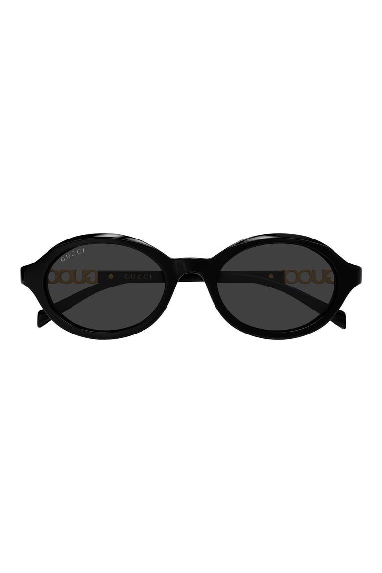 51mm Round Sunglasses, Main, color, BLACK
