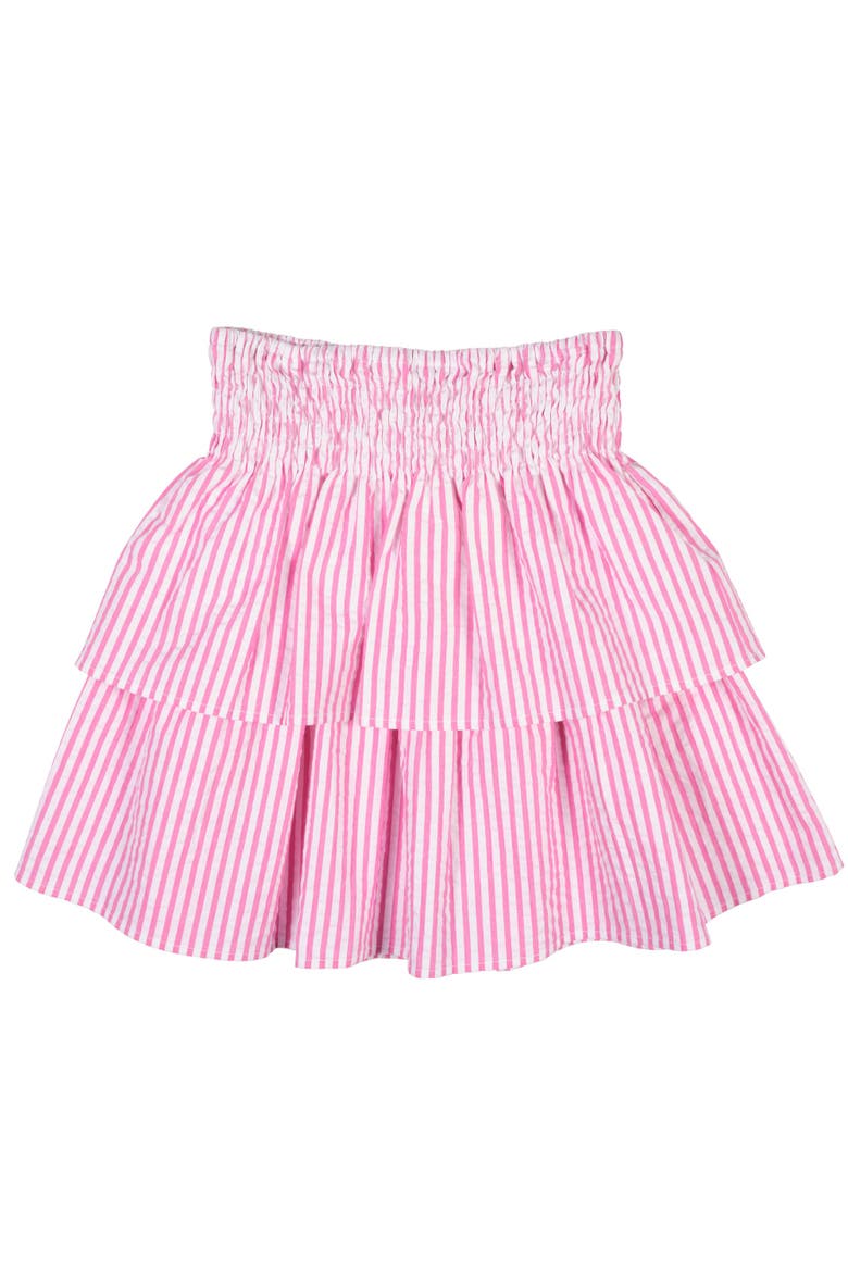 Floral Skirt With Ruched Waist, Main, color, Fuchsia/White