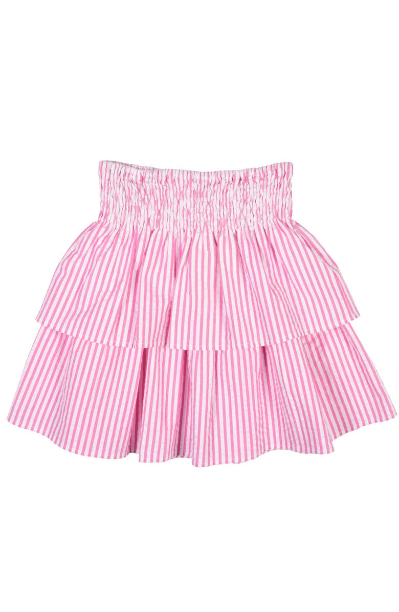 Florence Eiseman Floral Skirt With Ruched Waist, Main, color, Fuchsia/White