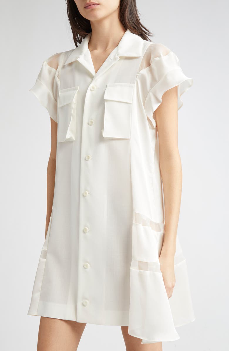Sacai Mixed Media Shirtdress, Alternate, color,