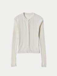 GOBI Mongolian Cashmere Hidden Button-Front Cashmere Silk Cardigan