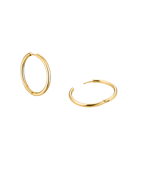 Hey Harper Small Thin Ruby Earrings In Gold