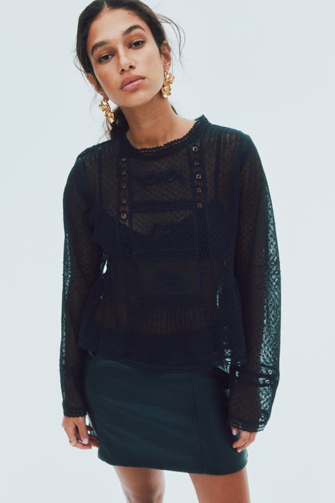 Plumeti mesh blouse