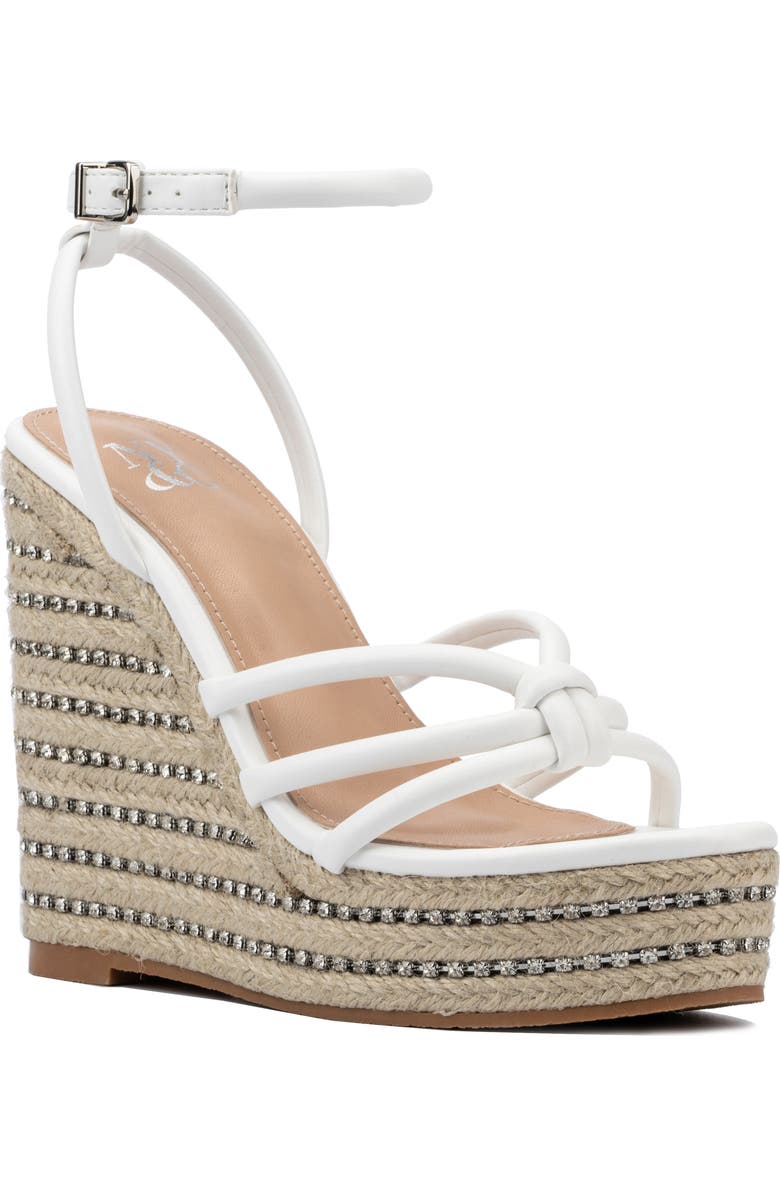 NEW YORK AND COMPANY Electra Platform Wedge Espadrille Sandal, Main, color, White