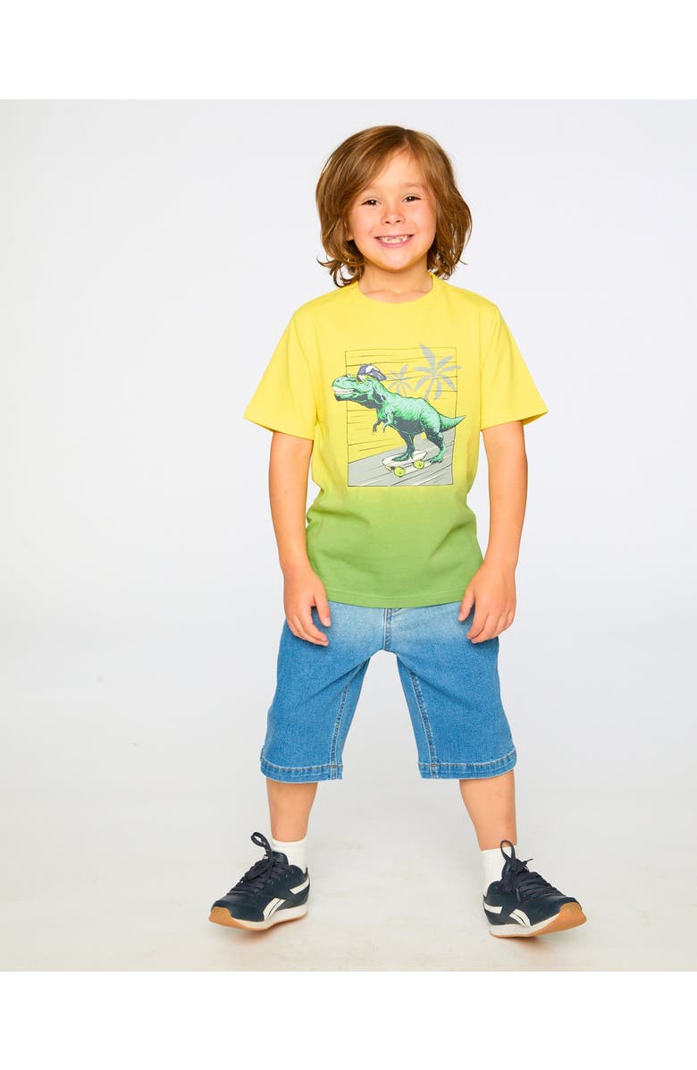 Deux par Deux Organic Cotton Jersey T-Shirt with Print, Alternate, color, Yellow