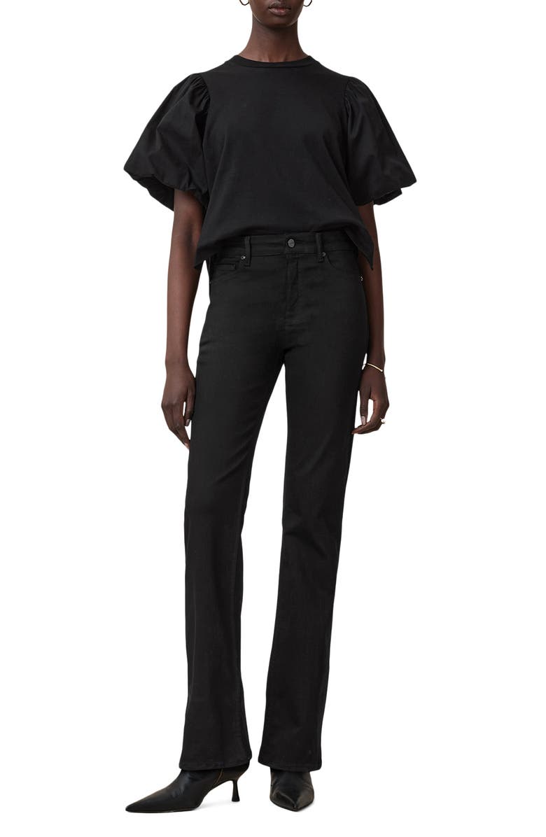 AllSaints Haldan Slim Bootcut Jeans, Alternate, color, Perfect Black