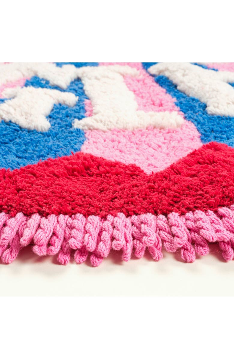 Zsa Zsa Zsu Punjab 100% Cotton Bath Mat 28 In Jingle, Alternate, color, Red