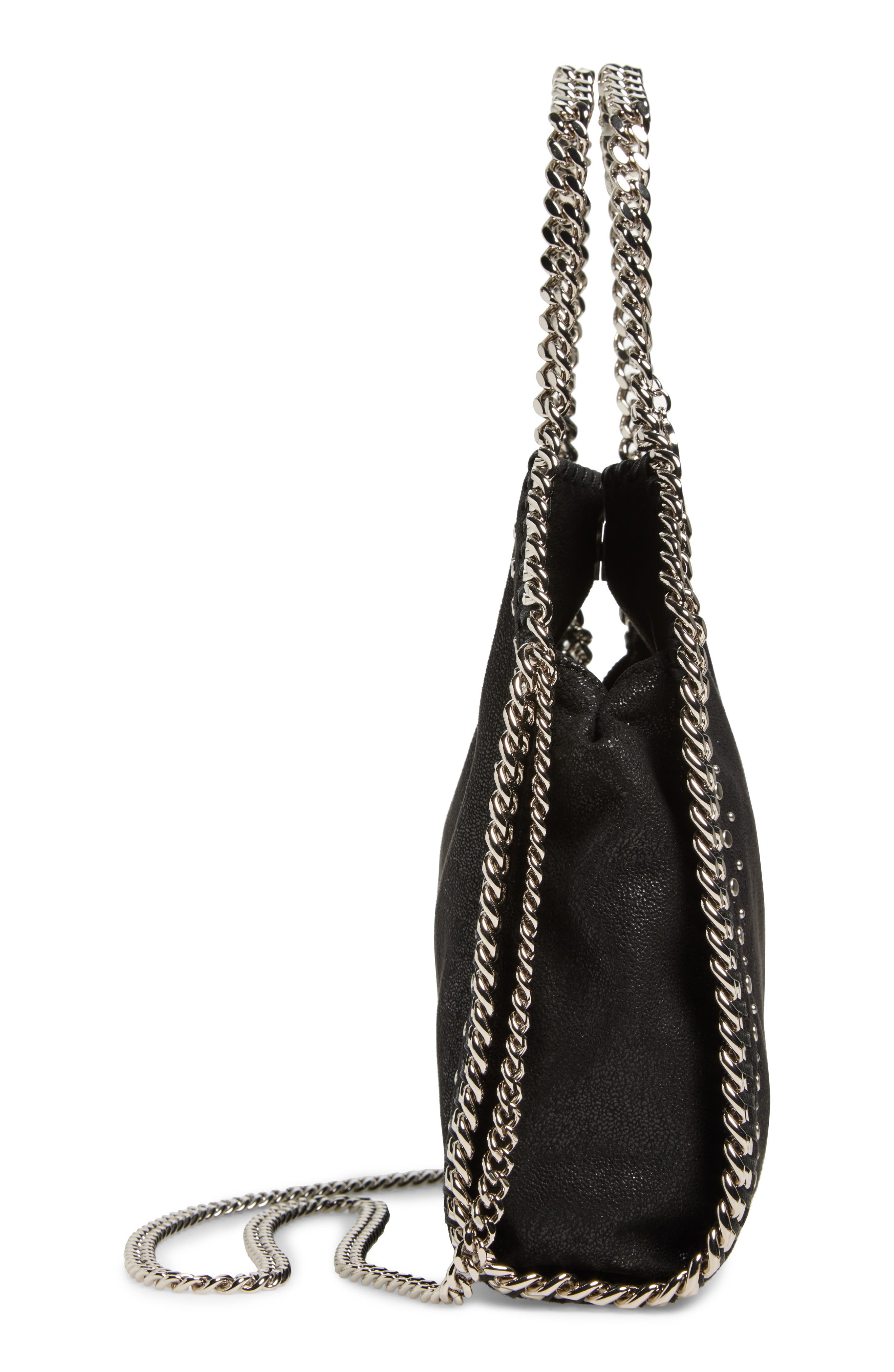Stella McCartney Mini Falabella Studded Faux Leather Tote, Alternate, color, 