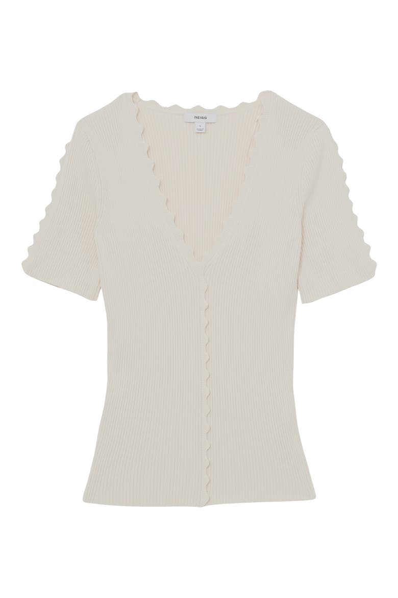 Marcy Scalloped Rib Knit Top, Alternate, color, IVORY