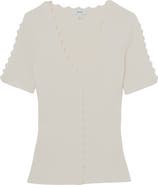 Reiss Marcy Scalloped Rib Knit Top