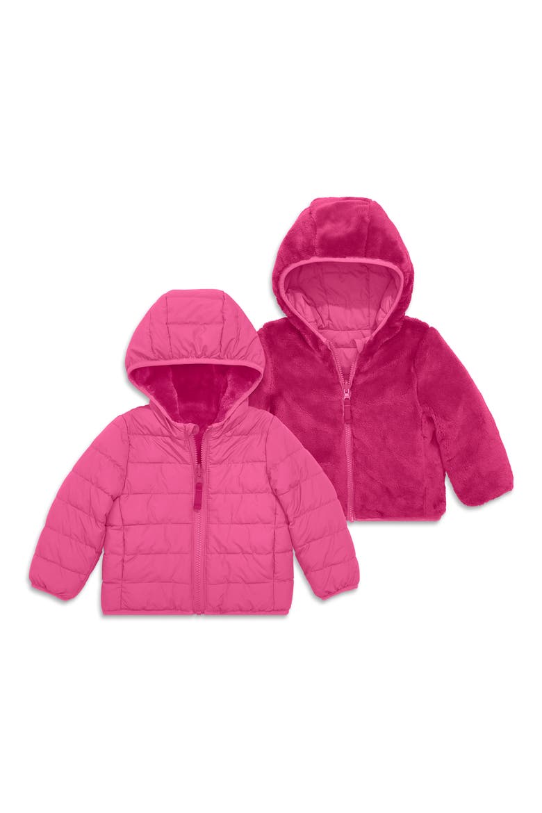 Kids' Reversible Quilted Puffer Jacket, Main, color, TULIP/ RASPBERRY