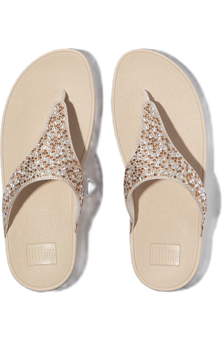 FitFlop Lulu Crystal Mix Metallic Sandals, Alternate, color, Platino
