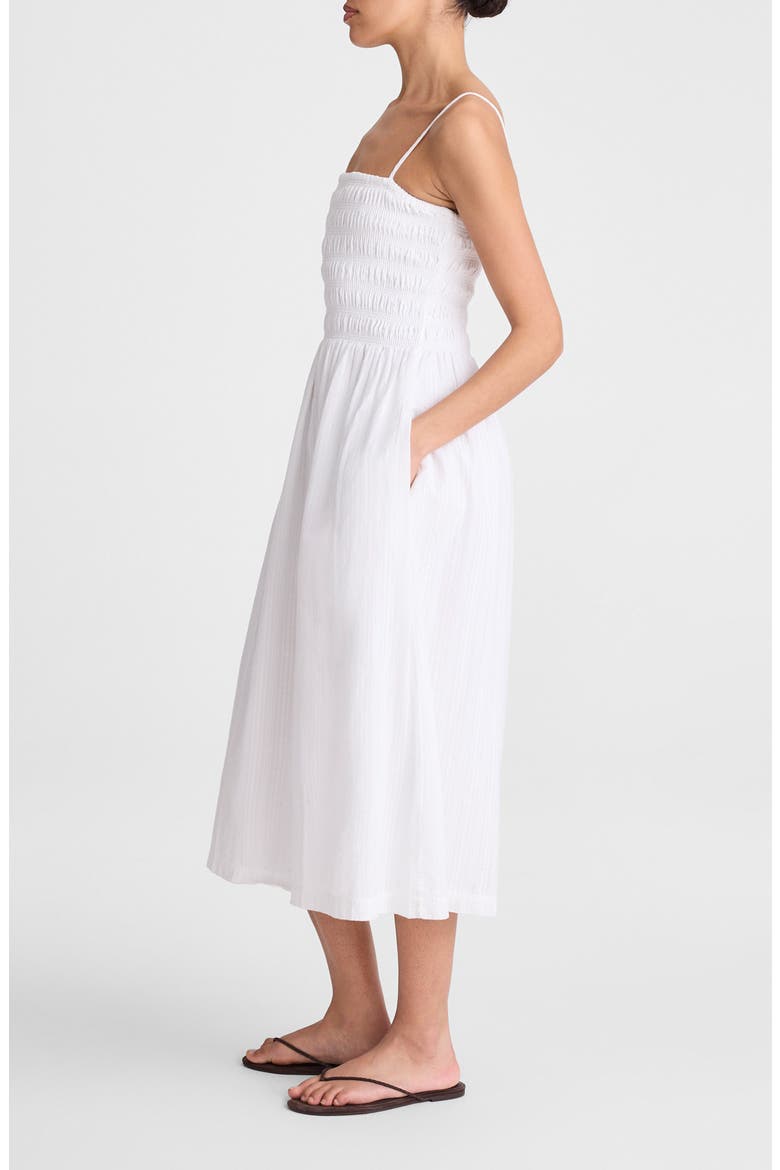 The Peyton Cotton Midi Dress, Alternate, color, WHITE