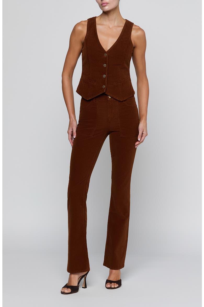 Yelena Corduroy Vest, Alternate, color, JAVA