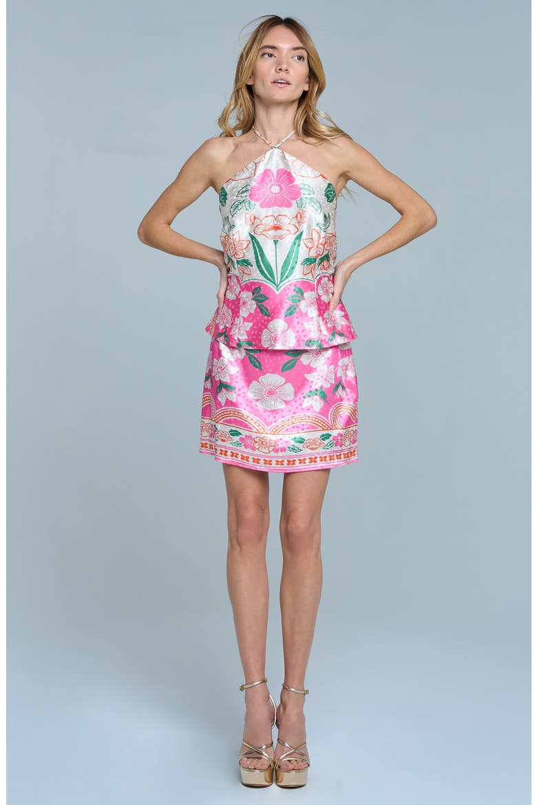 Lenya Floral Miniskirt, Alternate, color, PINK
