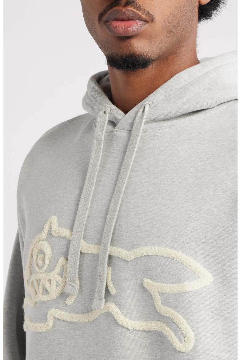 Sauce Logo Appliqué Hoodie, Alternate, color, HEATHER GRAY