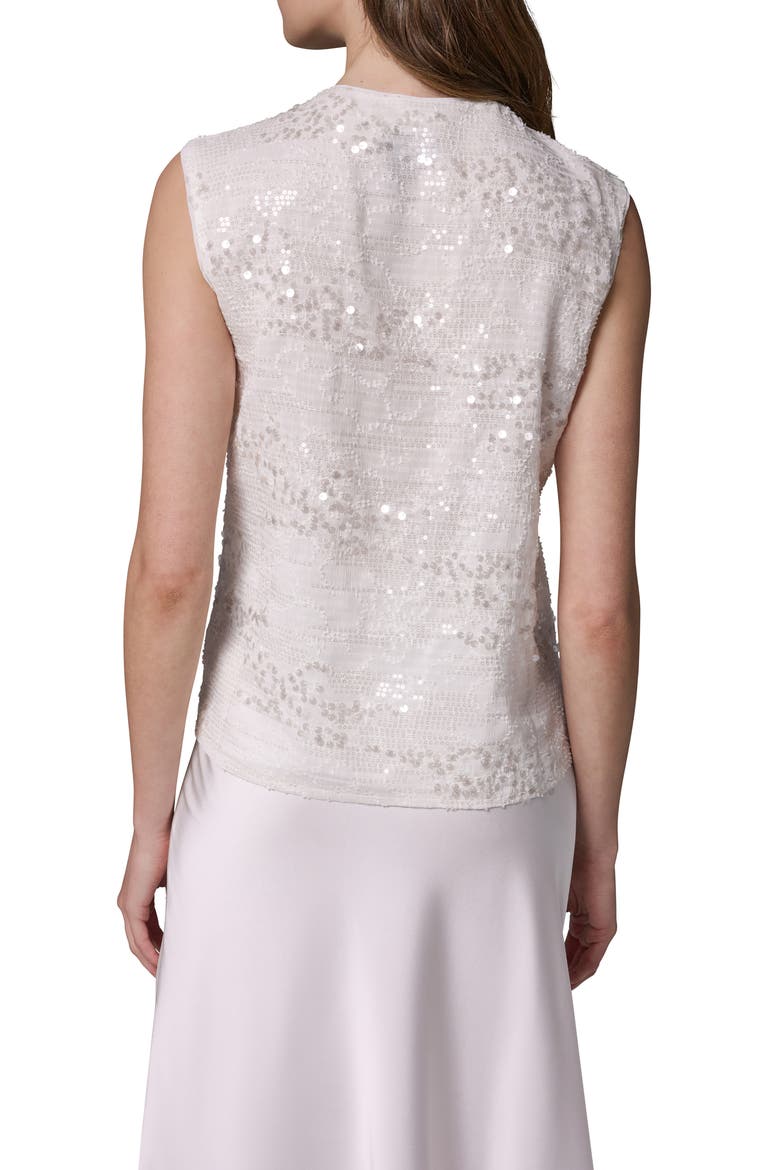 Sequin Sleeveless Top, Alternate, color, CREAM