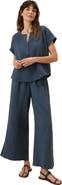 Pact Organic Cotton Coastal Double Gauze Short Sleeve Popover