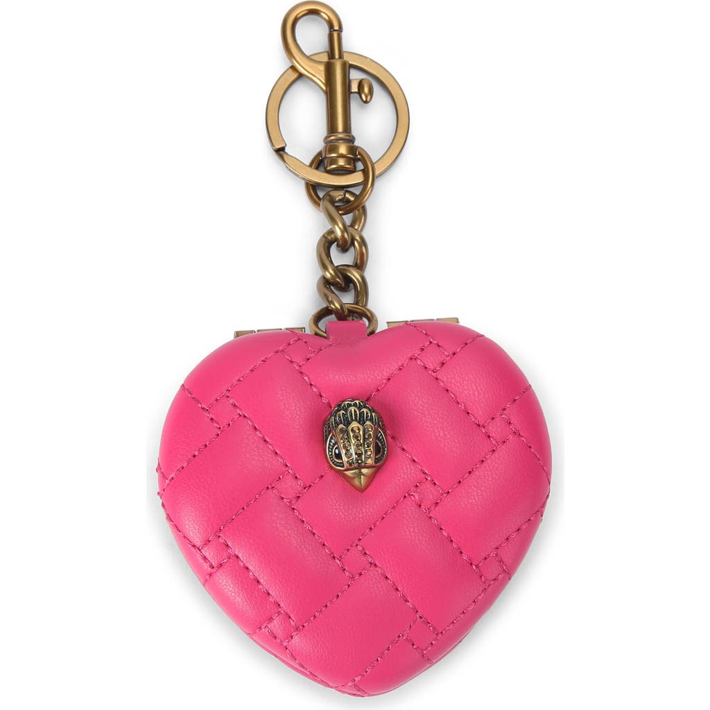 Kurt Geiger London Kensington Heart Mirror Bag Charm In Pink