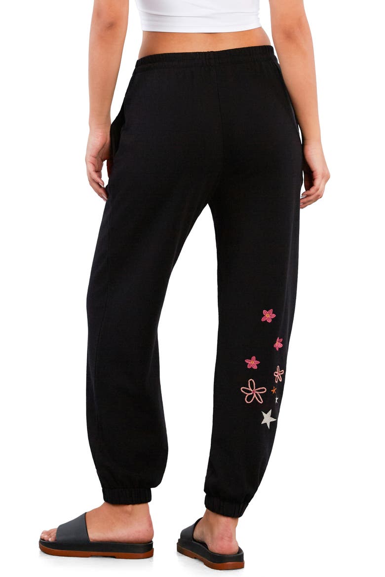 In Full Bloom Embroidered Joggers, Alternate, color, INK