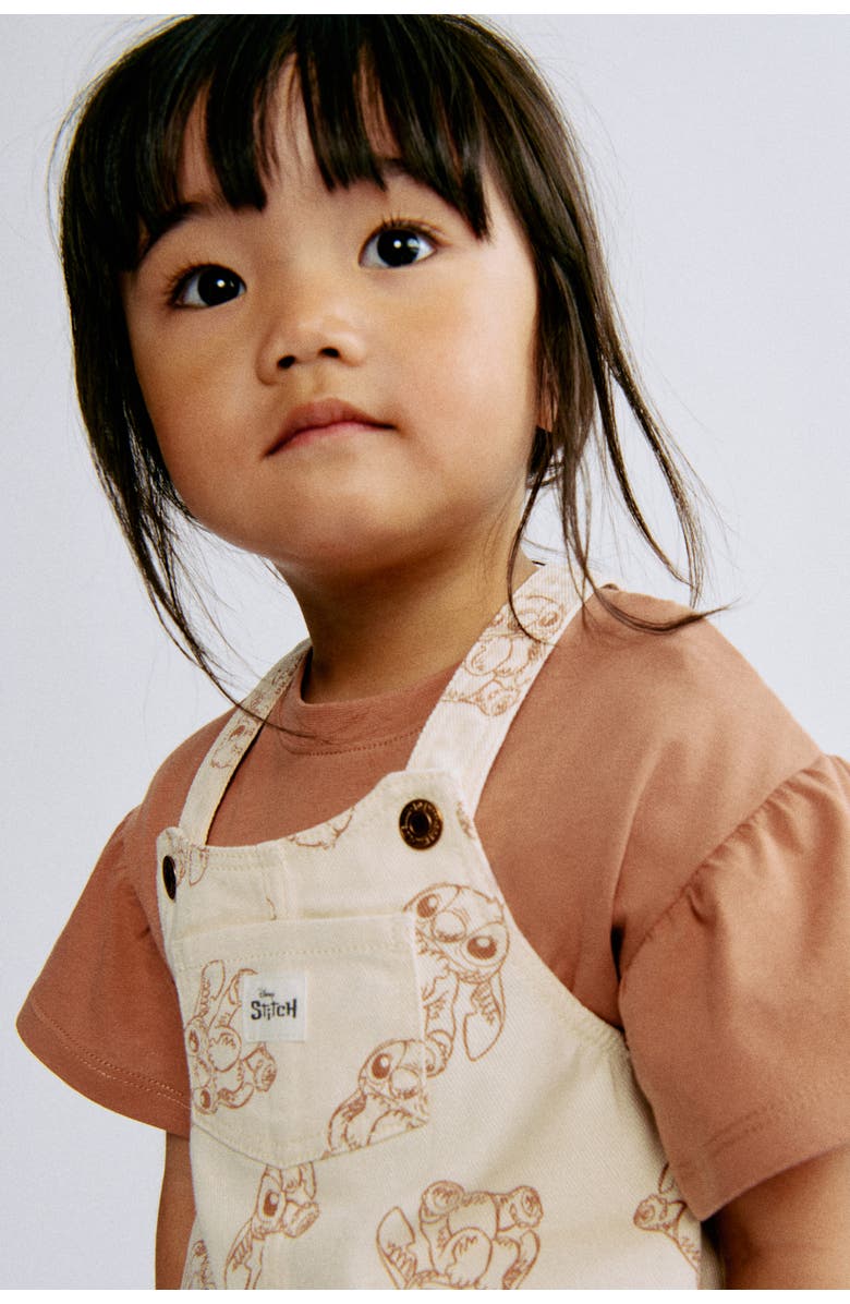 H&M Printed Dungaree Dress, Alternate, color, 