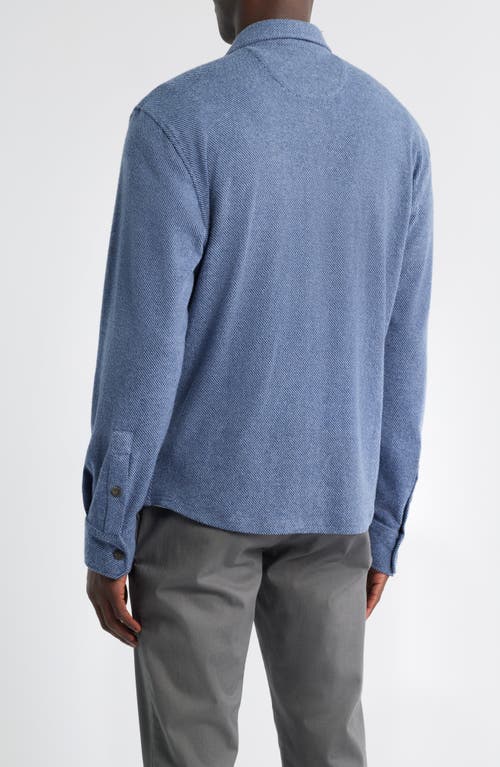 Johnnie-o Carl Brushed Knit Button-up Shirt In Blue