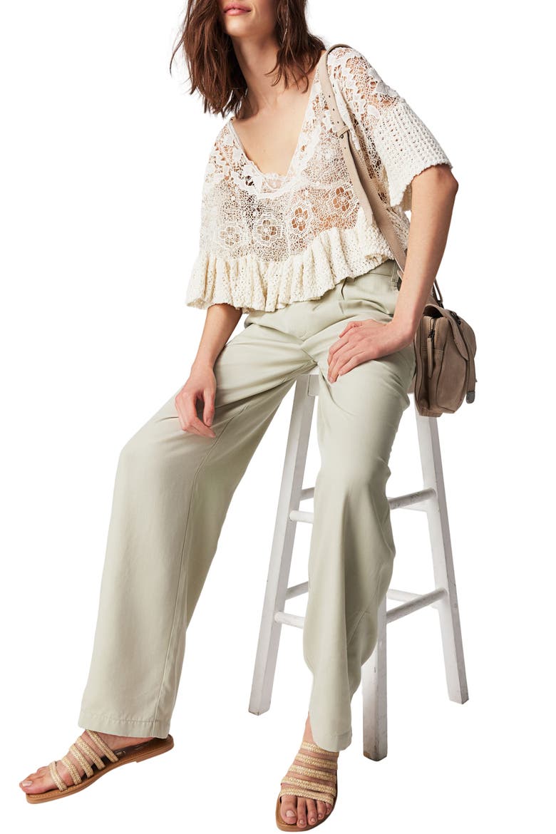 Falling Out Straight Leg Trousers, Alternate, color, ALFALFA