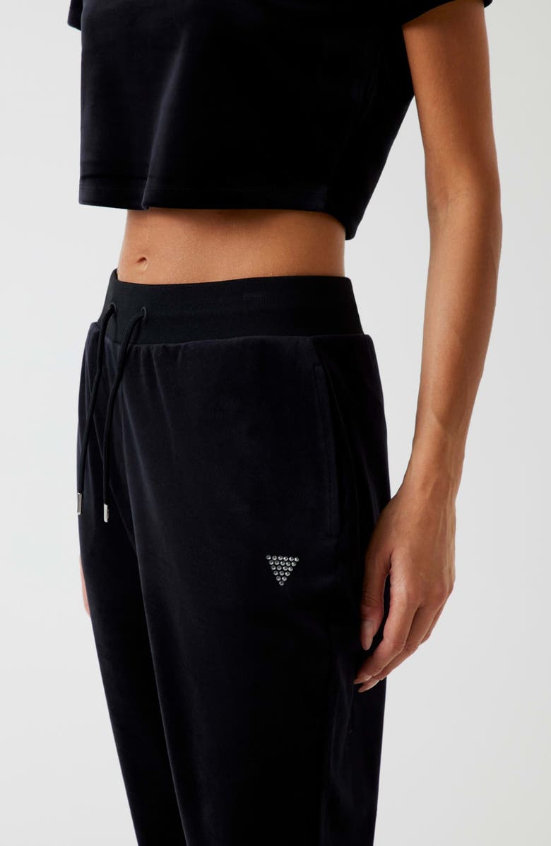 GUESS Velvet Joggers, Alternate, color, Black-Black