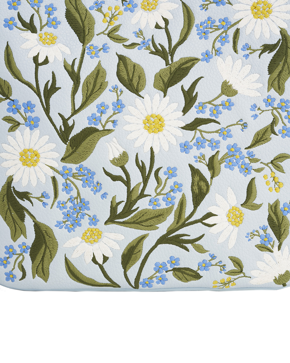 Fable England Emma Forget Me Not Embroidered Bucket Bag, Alternate, color, Light/Pastel Blue