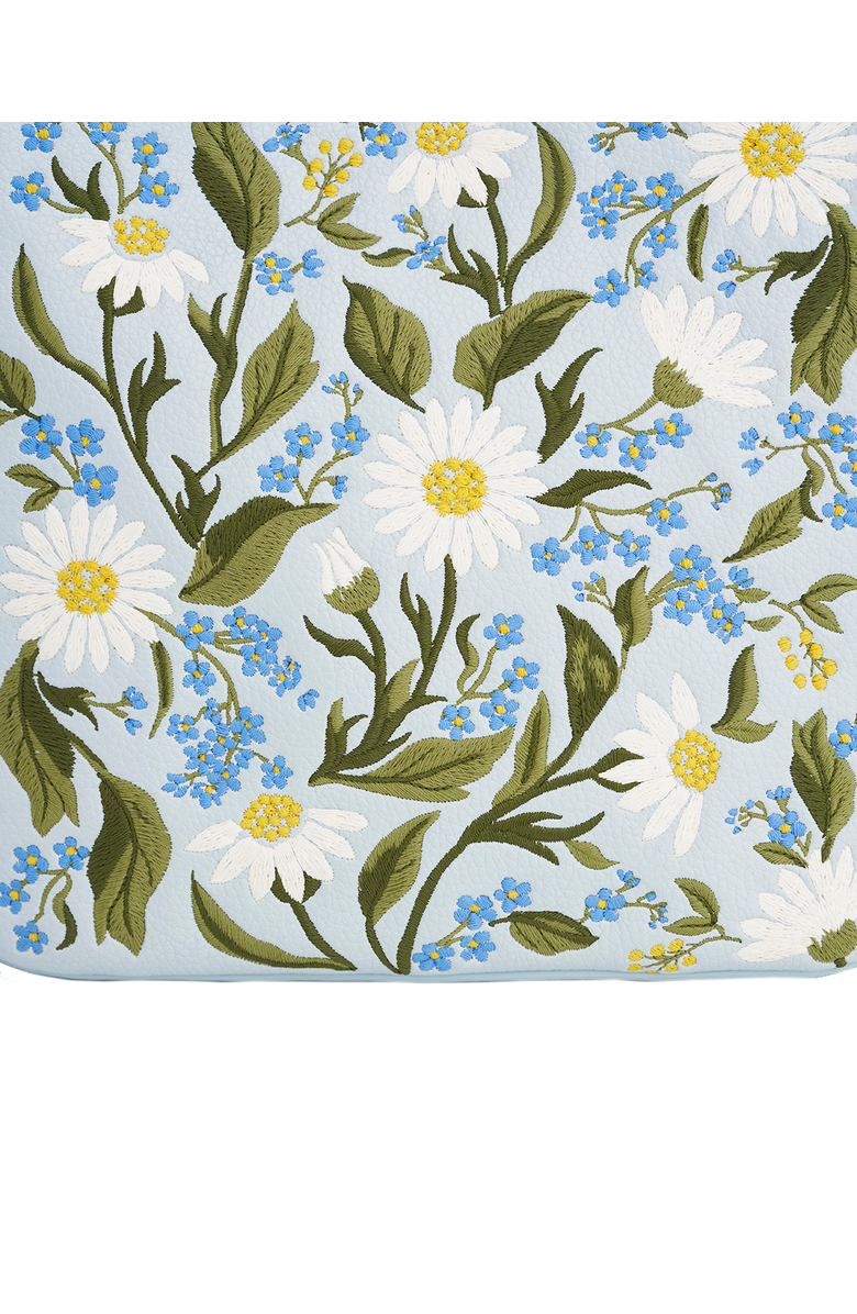 Fable England Emma Forget Me Not Embroidered Bucket Bag, Alternate, color, Light/Pastel Blue