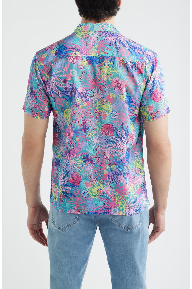 Coral Print Camp Shirt, Alternate, color, MULTI