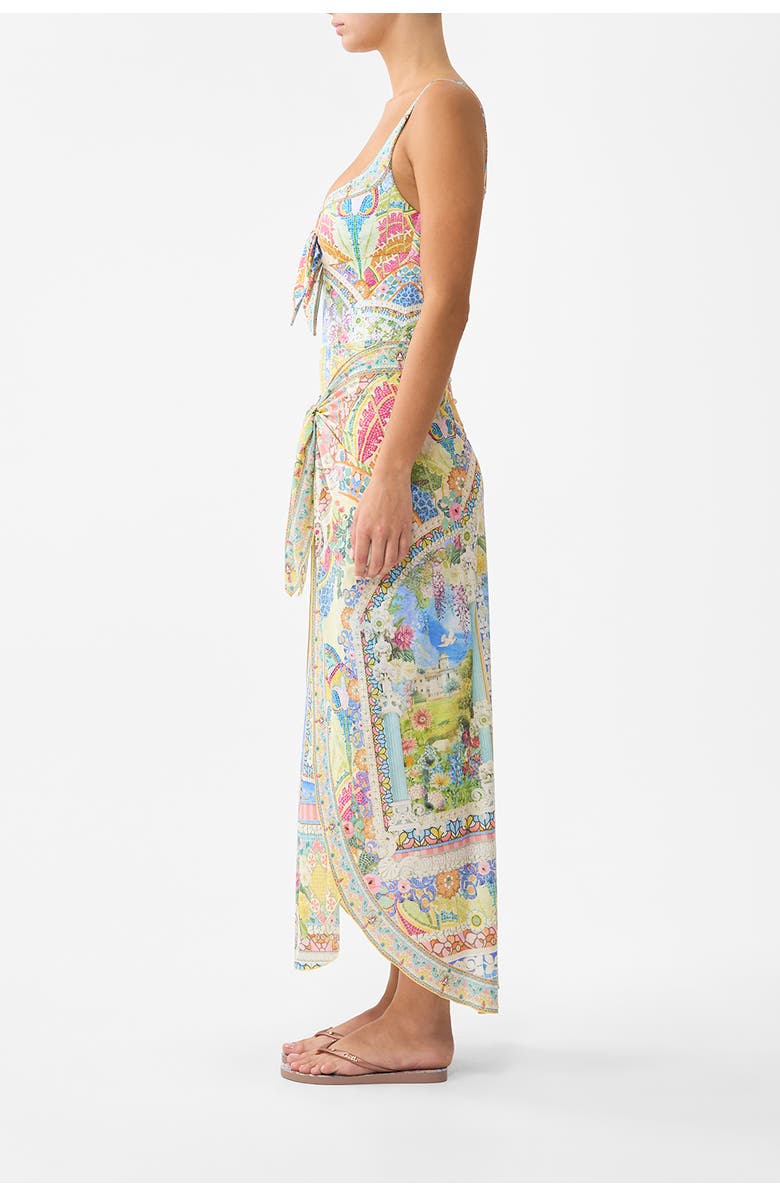 Camilla Layered Long Sarong Skirt W Tie Front, Alternate, color, Navàs Nouveau